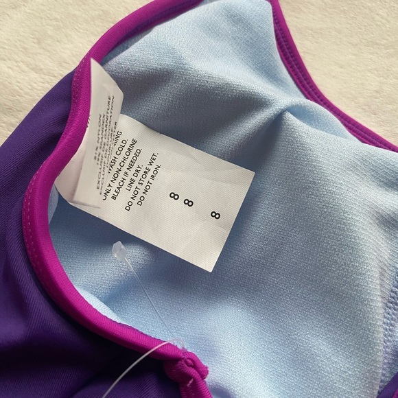 Nike Swimsuit Purple with Pink Trim Size 8 - Picture 8 of 10